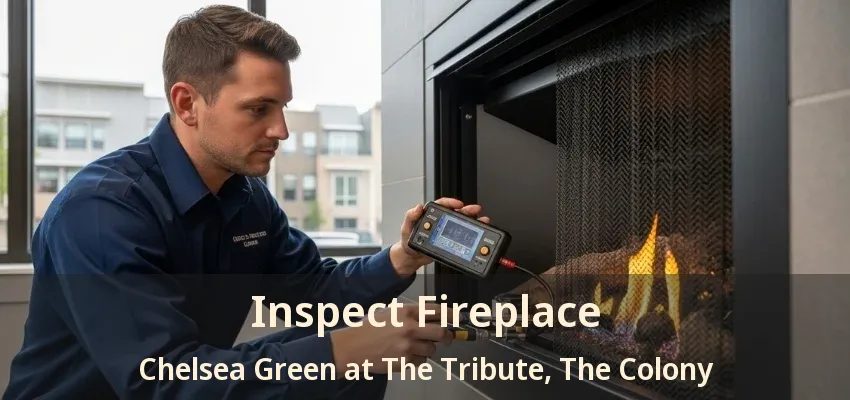 Inspect Fireplace Chelsea Green at The Tribute, The Colony - TX
