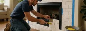 Repairing Cracked Fireplace Tiles Village at The Pointe, The Colony